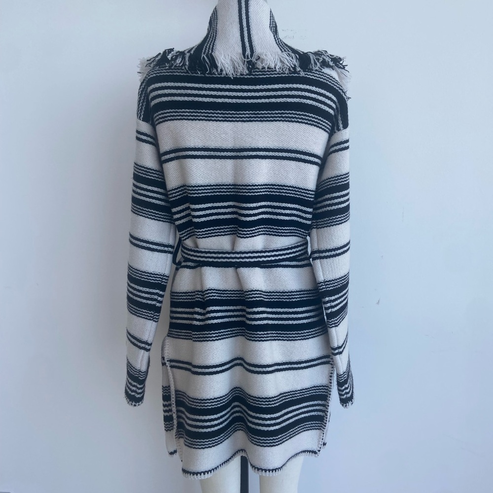 Christian Dior Striped Fringe trim striped Knit Cardigan Jacket with belt - Picture 2 of 10
